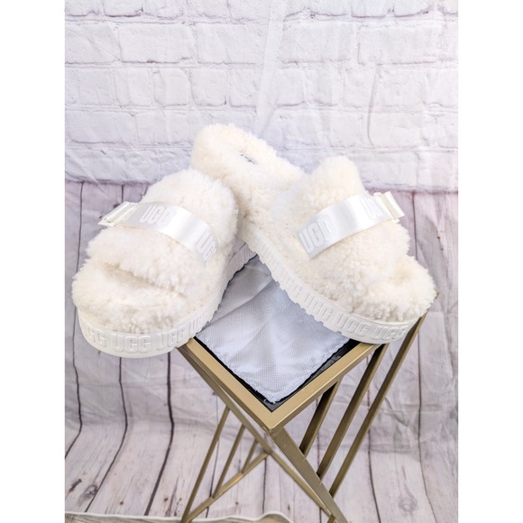 UGG Fluffita Slippers - Women's -White- Size 10 - Picture 9 of 13